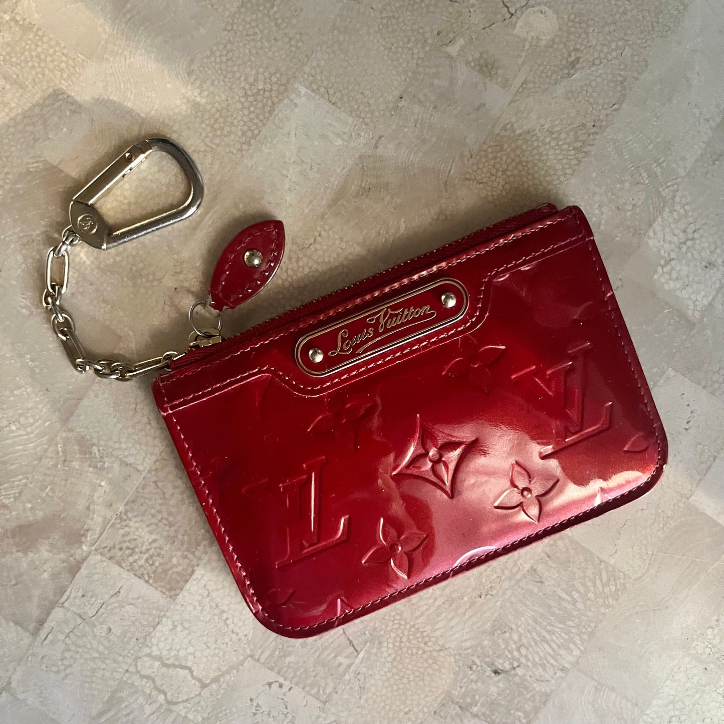 Vintage Louis Vuitton Vernis Monogram Wallet Key Ring Pouch