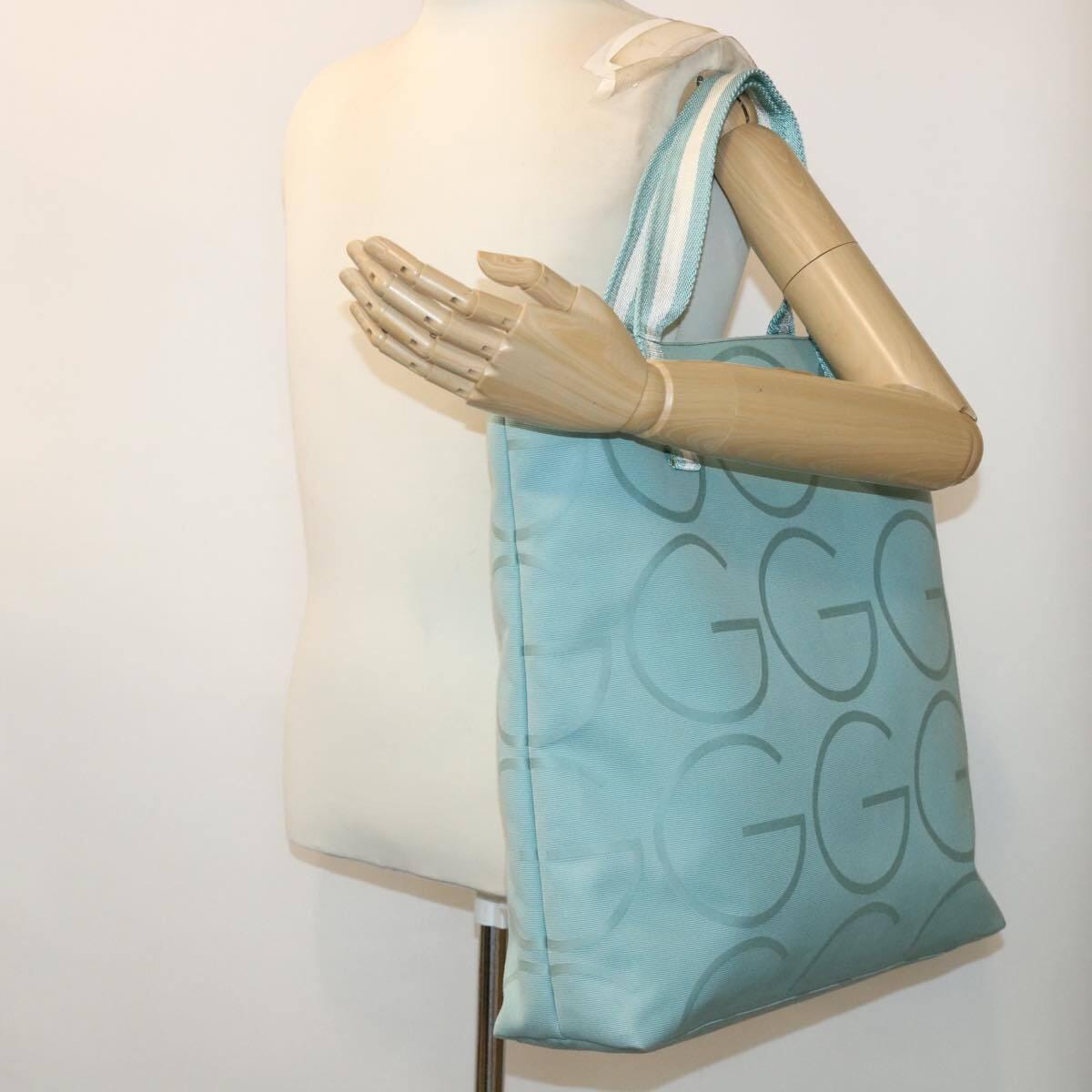 Vintage Gucci Baby Blue GG Monogam Tote Bag