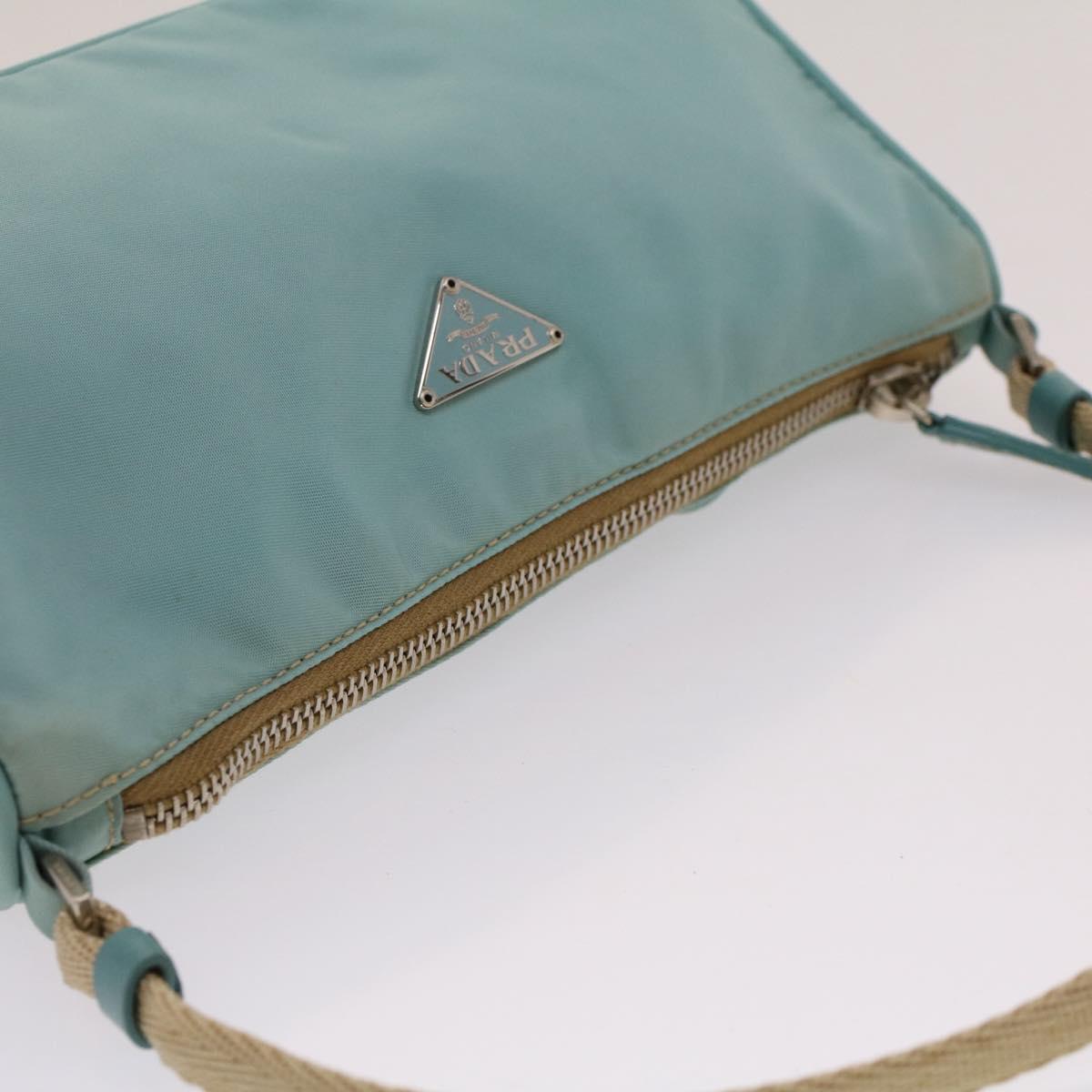 Vintage Prada Nylon Tessuto Nero Light Baby Blue Purse